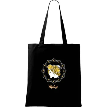 Znamení ženy - Ryby CZ (Pecka design) - Taška bavlněná - 42 x 38 cm ( Černá )