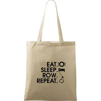 Nákupní taška Eat sleep row repeat - Taška bavlněná - 42 x 38 cm ( Naturální )