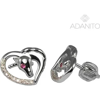 Náušnice Stříbrné náušnice jednorožec na šroubek