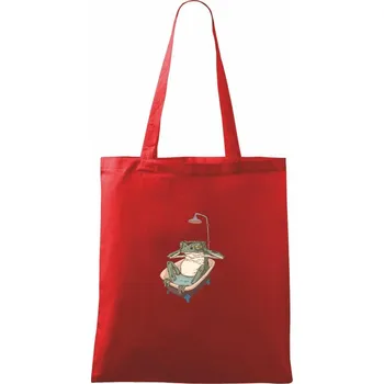Nákupní taška Žába ve vaně - Taška bavlněná - 42 x 38 cm ( Červená )