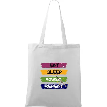 Eat sleep rowing repeat barevné - Taška bavlněná - 42 x 38 cm ( Bílá )