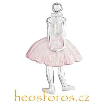 Brož Fabos Brož Baletka s růžovou sukní Stříbro