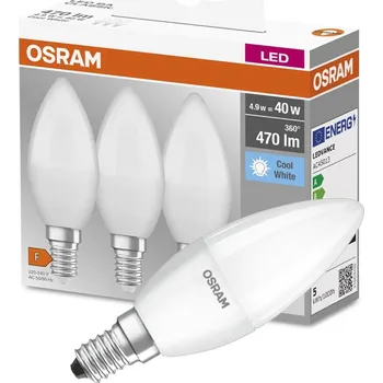 Žárovka 3PAK LED žárovka E14 B35 5W = 40W 470lm 4000K Neutrální OSRAM