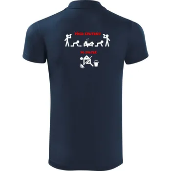 Pánská košile Před a po - svatba párty - Polokošile Victory sportovní (dresovina) - S ( Námořní modrá (velmi tmavá - téměř černá) )