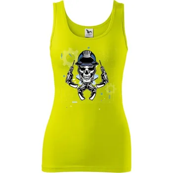 Dámské tričko Lebka domácí kutil - Dámské tílko - L ( Limetková )