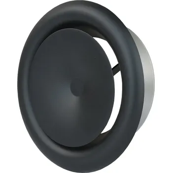 Stavební materiál Kovový anemostat přívodní Dalap TVMD 160 P TVMD P, Ø 160 mm, černá