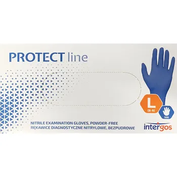Vyšetřovací rukavice Vyšetřovací rukavice nitrilové bez pudru Protect Line, modré, 100 ks L