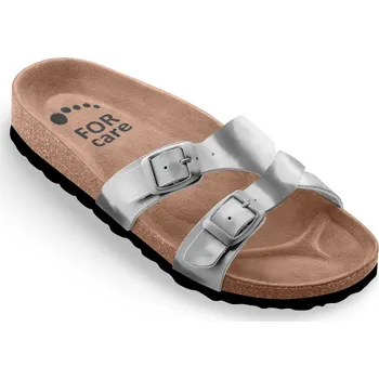 Dámské pantofle Pantofle korkové FORcare 212163 stříbrná lesk 38