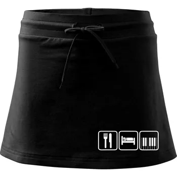 Dámská sukně Eat sleep piano v řadě - Sportovní sukně - two in one - L ( Černá )