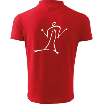 Pánská košile Běžkař kreslený - Polokošile pánská Pique Polo 203 - 4XL ( Červená )