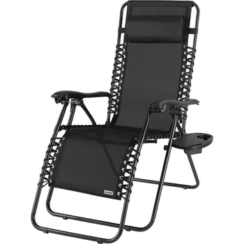 Skládací zahradní křeslo 101425 165 x 65 x 113 cm černé