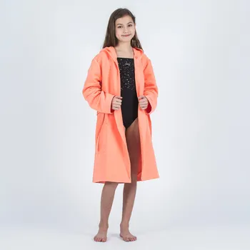 Chlapecký župan DECATHLON Dětský koupací župan 500 z mikrovlákna 12 LET ORANŽOVÁ|RŮŽOVÁ