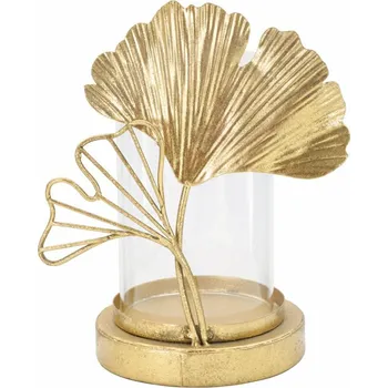 Svícen Svícen LEAF 21 CM antik gold