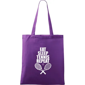 Eat sleep tennis - Taška bavlněná - 42 x 38 cm ( Fialová )