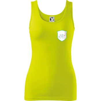 Dámské tričko Zoubek na prsu - zubní kartáček - Dámské tílko - L ( Limetková )