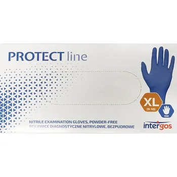 Vyšetřovací rukavice Vyšetřovací rukavice nitrilové bez pudru Protect Line, modré, 100 ks XL