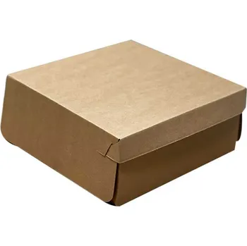 Party nádobí Krabice dortová silnější 280x280x100mm, hnědá, 100 ks