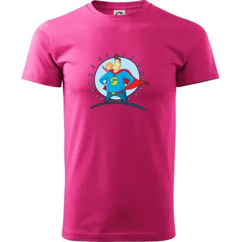 Pánská móda Táta superman - holka - Klasické pánské triko vyšší gramáže - XL ( Purpurová )