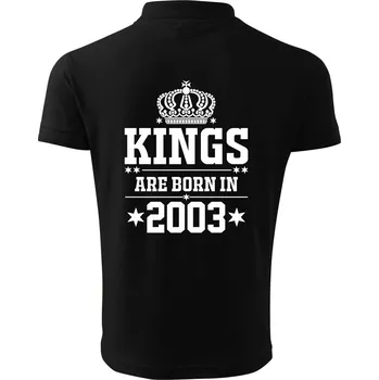 Pánská košile Kings are born in 2003 - Polokošile pánská Pique Polo 203 - 4XL ( Černá )