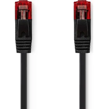 Síťový kabel NEDIS Síťový kabel CAT6 | RJ45 Zástrčka | RJ45 Zástrčka | U/UTP | 2.00 m | Snagless | Plochý | PVC | Černá | Label