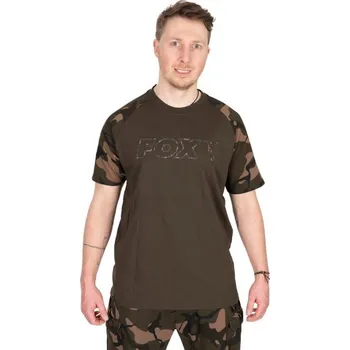 Rybářské oblečení Fox Triko Khaki / Camo Outline T-Shirt - XXL