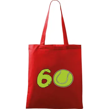 Nákupní taška Tenis kulaté narozeniny 60 - Taška bavlněná - 42 x 38 cm ( Červená )