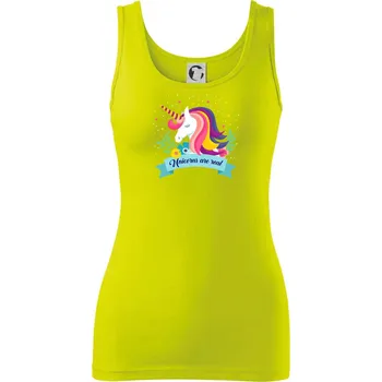 Dámské tričko Unicorns are real duhový - Dámské tílko - S ( Limetková )