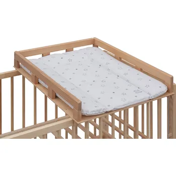 přebalovací pult a komoda Přebalovací pult OGY Scarlett na postýlku - přírodní - s přebalovací podložkou Hvězdička - bílá