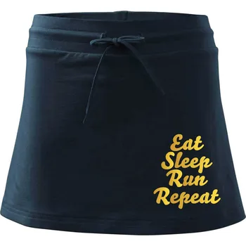 Dámské oblečení Eat sleep run zlatá - Sportovní sukně - two in one - S ( Námořní modrá (velmi tmavá - téměř černá) )