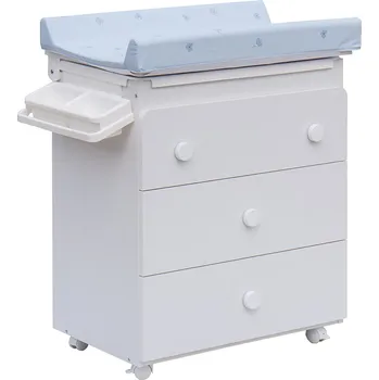přebalovací pult a komoda Přebalovací komoda s vaničkou Scarlett Vista - bílá - s Přebalovací podložkou Slon - Modrá