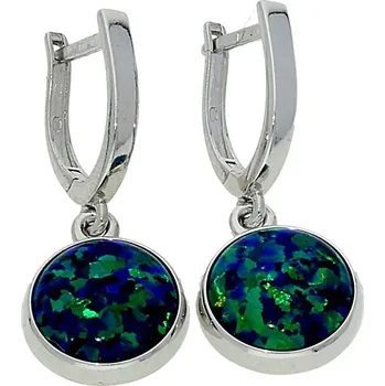 Náušnice Goldstore Stříbrné náušnice zelenomodrý opál Varianta: stříbrné náušnice