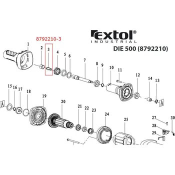 EXTOL INDUSTRIAL 8792210-3 kleština 6.36mm sklíčidlo)