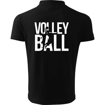 Pánská košile Volleyball nápis - Polokošile pánská Pique Polo 203 - 3XL ( Černá )