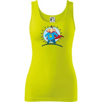 Dámské tričko Táta superman - holka a holka - Dámské tílko - XL ( Limetková )