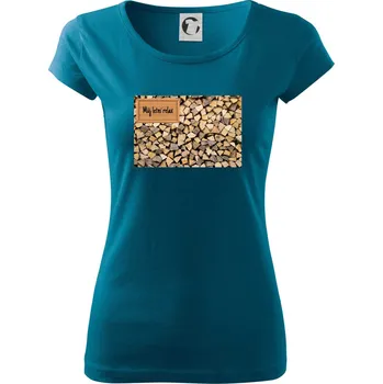 Dámské tričko Dřevo - můj letní relax - Dámské triko Pure - S ( Petrolejová )