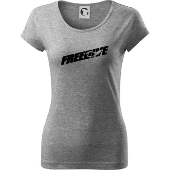 Dámské tričko Freedive - nápis s potápěčem - Dámské triko Pure - XS ( Tmavě šedý melír )