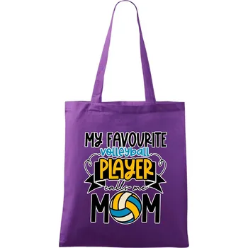 My favourite volleyball player calls me mom - Taška bavlněná - 42 x 38 cm ( Fialová )