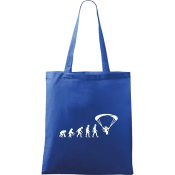 Nákupní taška Evoluce paramotor - Taška bavlněná - 42 x 38 cm ( Královská modrá )