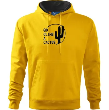 Pánská mikina Go climb a cactus - Mikina pánská Cape s kapucí - M ( Žlutá )