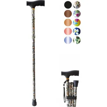 Skládací podpůrná duralová hůl s květinovým vzorem 411 A/KV Květina B (KVB)