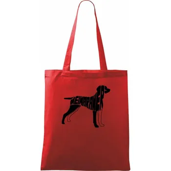Nákupní taška Výmarský ohař - Taška bavlněná - 42 x 38 cm ( Červená )