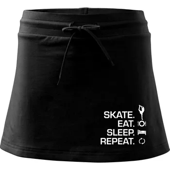 Dámská sukně Eat sleep skate - lední bruslení - Sportovní sukně - two in one - XS ( Černá )