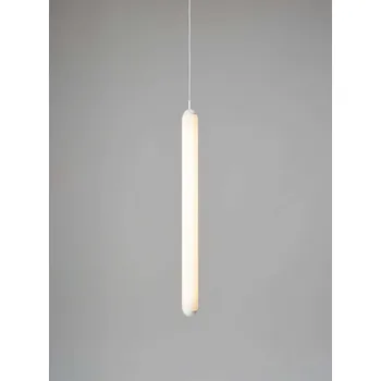 Brokis Závěsné svítidlo Puro Solo Vertikal 1000, PC1124 Barva skla: Triplex opál, Povrchová úprava baldachýnu: sklo - bílý, Barva montury: kov - bílý matný komaxit