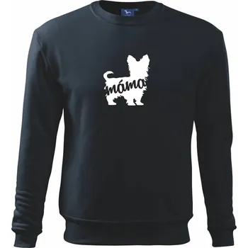 Chlapecké tričko Jorkšírský teriér máma obrys - Mikina Essential dětská - 158 cm/12 let ( Námořní modrá (téměř černá) )