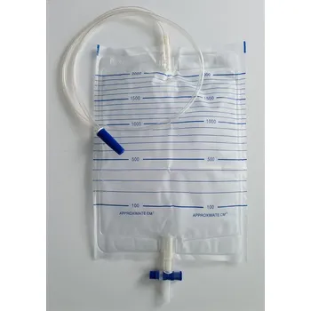 Nádoba na moč Hubei Kangning Protective Products Močový sáček AGMED s křížovou výpustí – sáček 2000ml pro katetrizaci