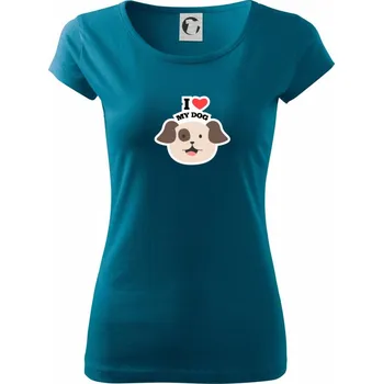 I love my dogs - kreslený - Dámské triko Pure - M ( Petrolejová )