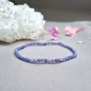 Náramek Náramek z minerálních korálků - tanzanit AUTORSKÁ TVORBA ŠPERKŮ Z MINERÁLŮ