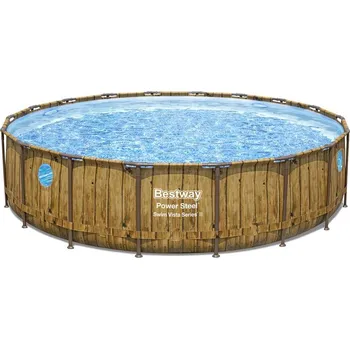 Bazén Bestway Bazén Power Steel Wood Swim Vista 5,49 x 1,22 m - 16977