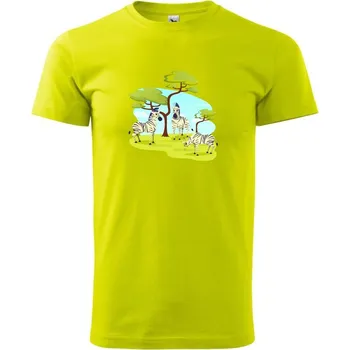 Zebry pod stromem - Klasické pánské triko vyšší gramáže - S ( Limetková )