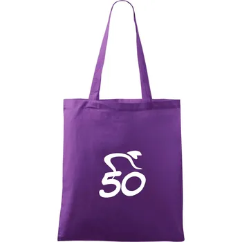 Cyklista slaví padesátku (50) - Taška bavlněná - 42 x 38 cm ( Fialová )